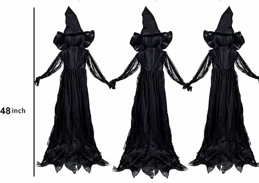 Halloween Outdoor Decor * | Joyin 3Pcs Light Up Witch Yard Stake Decoration 48In Halloween Decorations