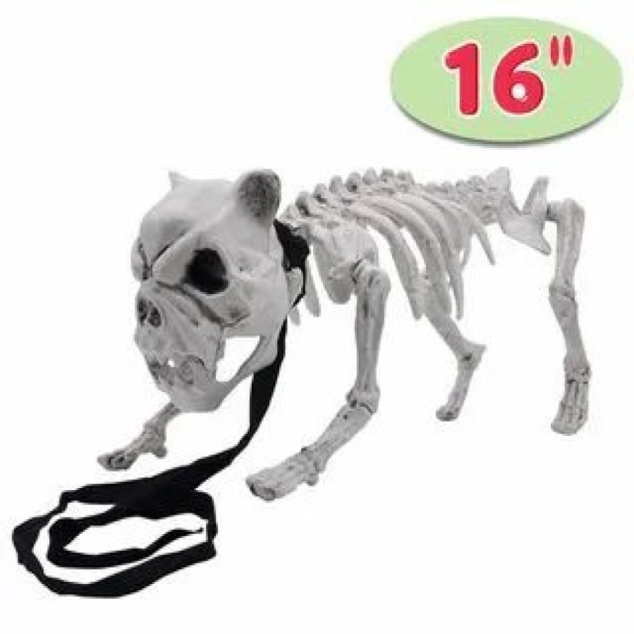 Spooky Scary Skeletons * | Joyin Halloween Posable Dog Skeleton Decoration 16In Halloween Decorations