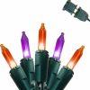 Halloween Lights * | Joiedomi 100 Purple And Orange Led Green Wire String Lights 26.25Ft Halloween Decorations