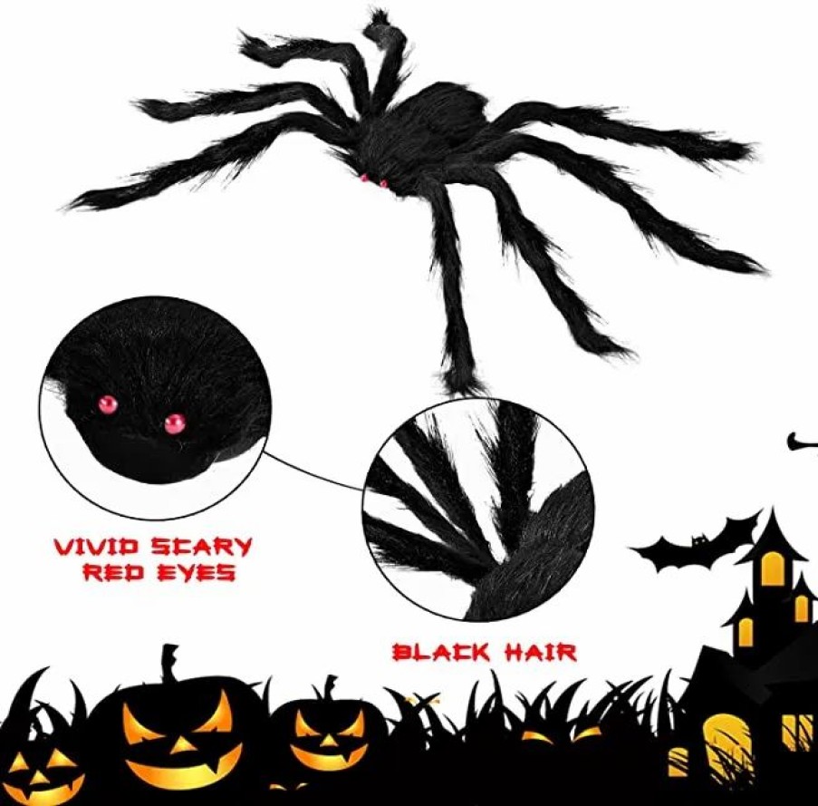 Halloween Outdoor Decor * | Joyin 5Pcs Halloween Realistic Hairy Spiders Set Halloween Decorations