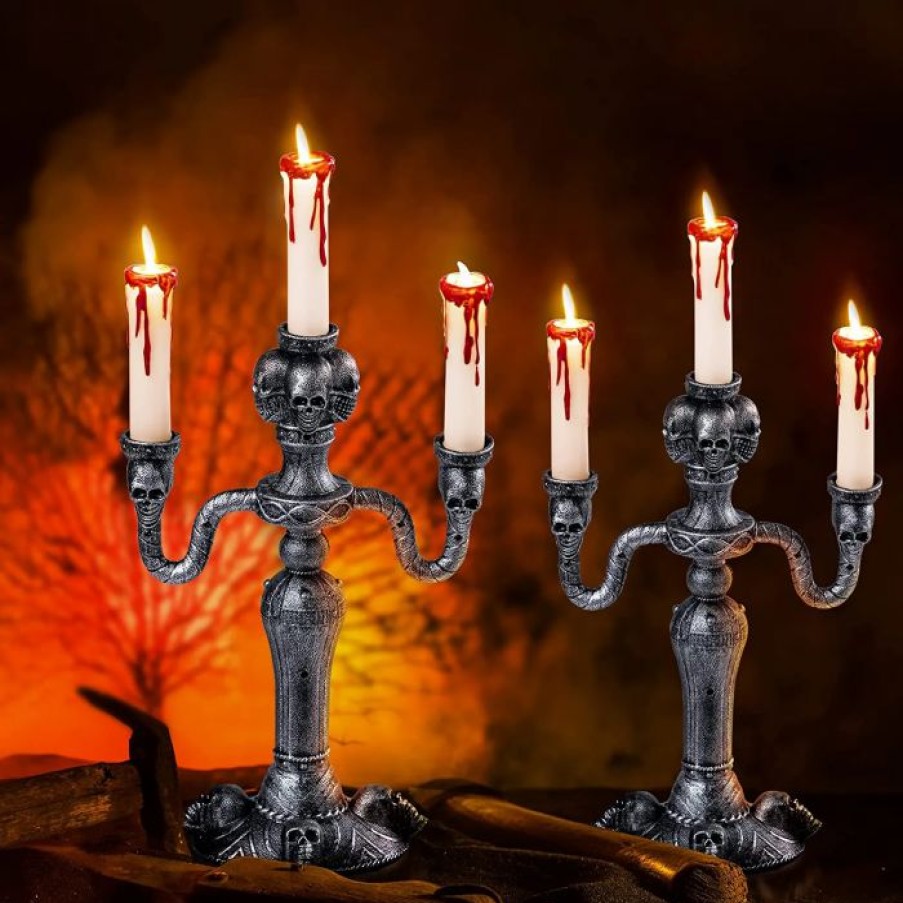 Halloween Indoor Decor * | Joyin 2 Pcs Light Up Haunted Candelabra Halloween Decorations