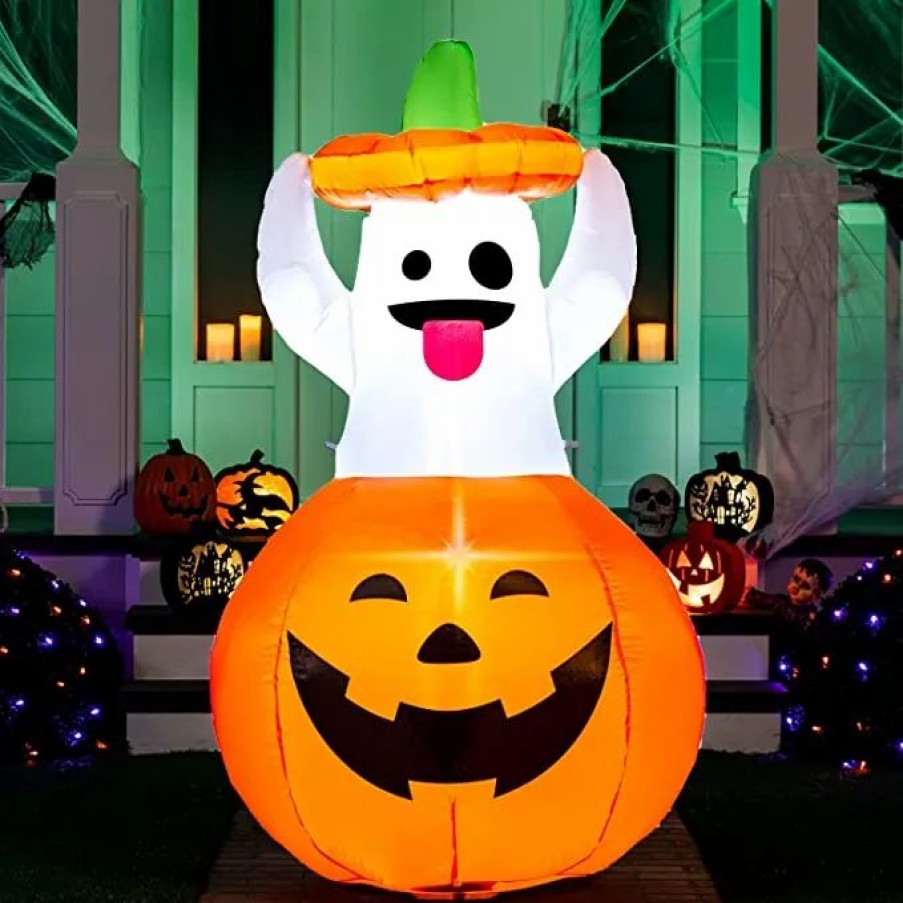 Halloween Inflatables * | Joiedomi 5Ft Inflatable Ghost In Pumpkin Decoration Halloween Decorations