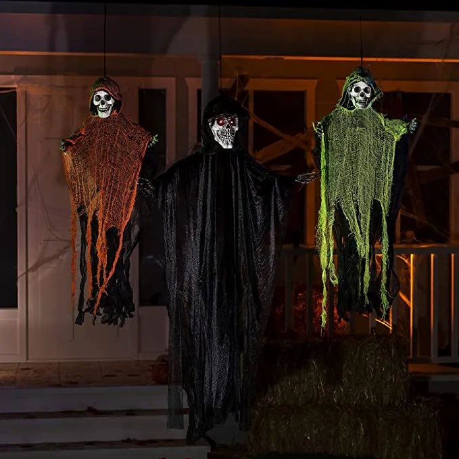 Hanging Decorations * | Joyin 3Pcs Spooky Grim Reaper Halloween Decorations