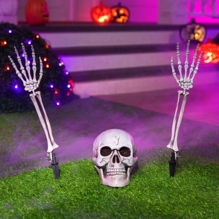 Halloween Outdoor Decor * | Joyin Skeleton Yard Stake Bright White, 3 Pcs Halloween Decorations