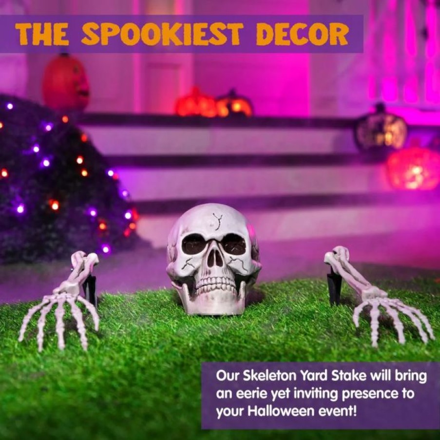 Halloween Outdoor Decor * | Joyin Skeleton Yard Stake Bright White, 3 Pcs Halloween Decorations