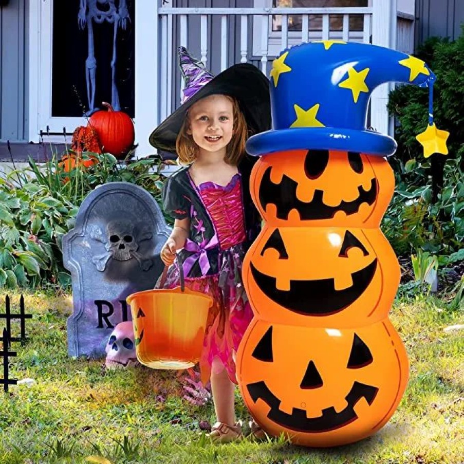 Halloween Inflatables * | Joyin 4.5Ft Halloween Inflatable Pumpkin Tumbler Decoration Halloween Decorations