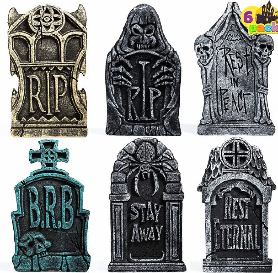 Halloween Outdoor Decor * | Joyin 6 Pcs Foam Tombstone (Rest Eternal) Halloween Decorations