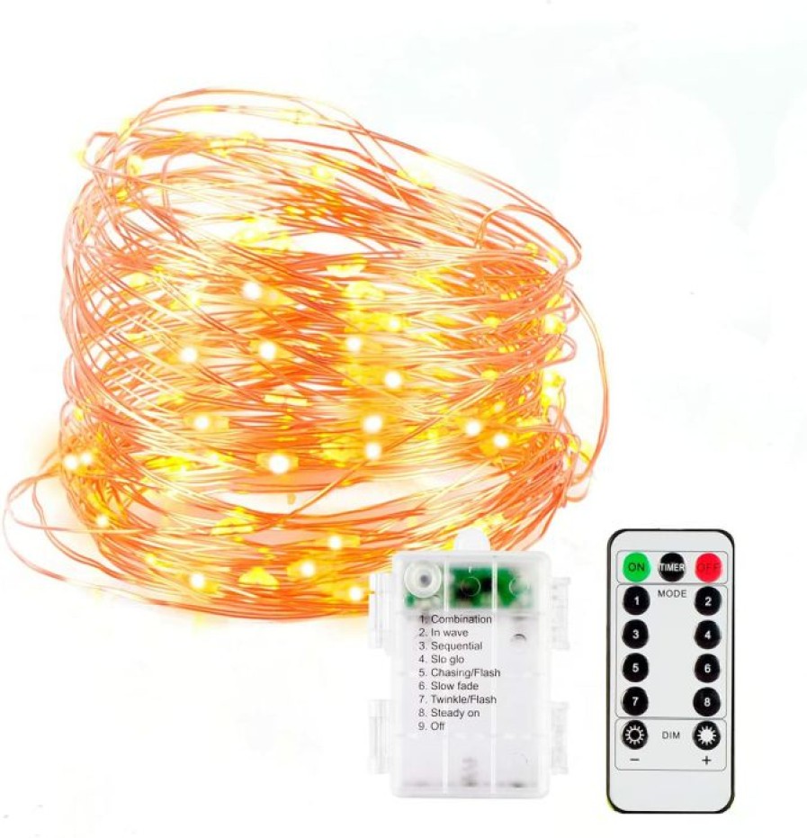 Halloween Lights * | Joiedomi 200 Count Orange Led Copper String Lights 66Ft Halloween Decorations