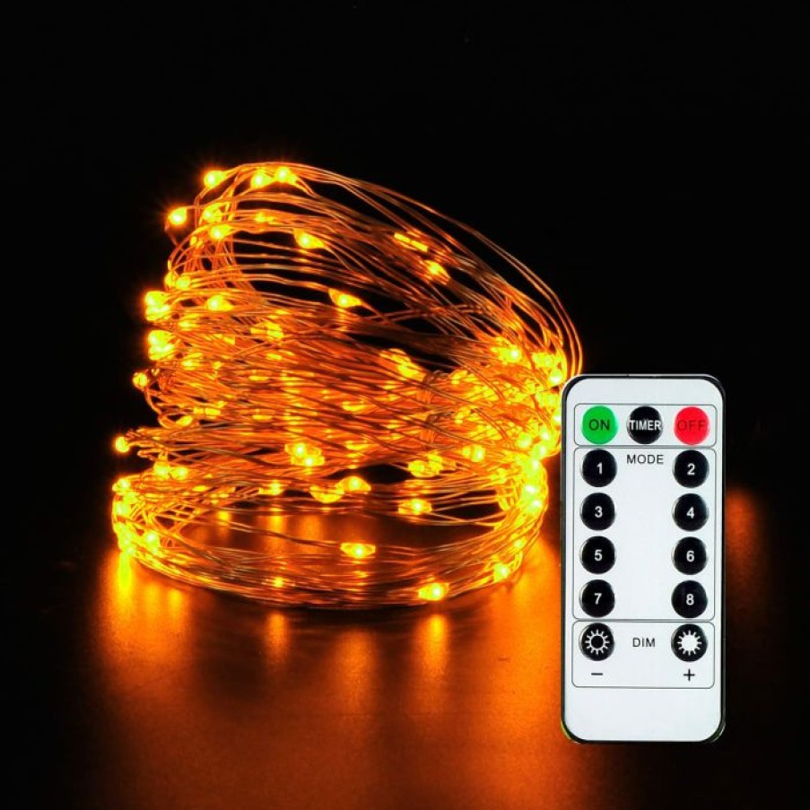 Halloween Lights * | Joiedomi 200 Count Orange Led Copper String Lights 66Ft Halloween Decorations