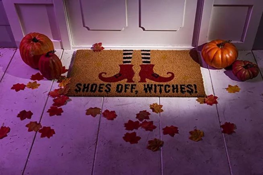 Halloween Indoor Decor * | Joyin Doormat With Witch Shoes Design 30In X 17In Halloween Decorations