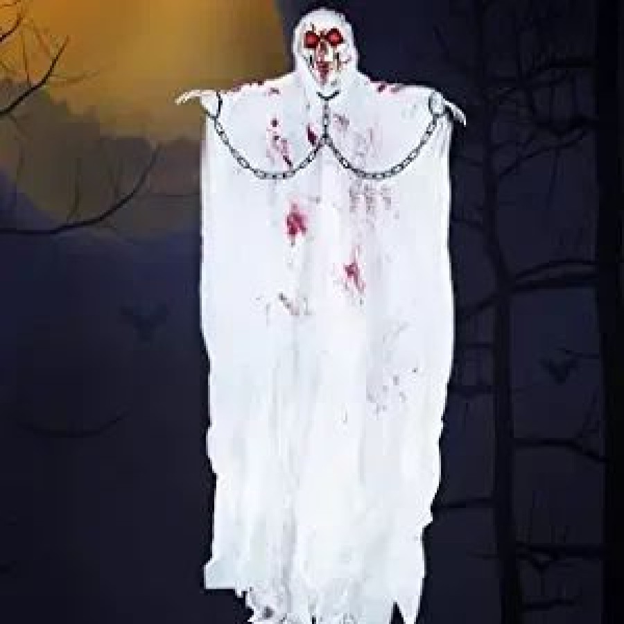 Hanging Decorations * | Joyin White Halloween Hanging Grim Reaper Halloween Decorations