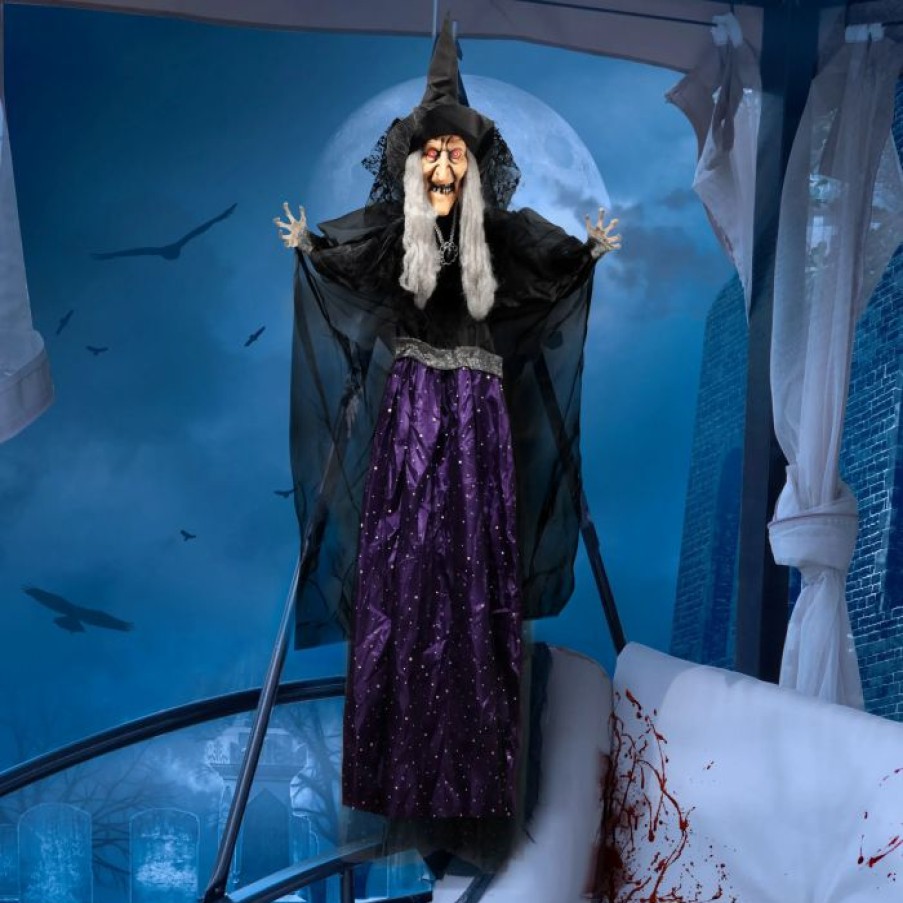 Hanging Decorations * | Joyin Hanging Animated Witch Halloween Decoration 47In Halloween Decorations