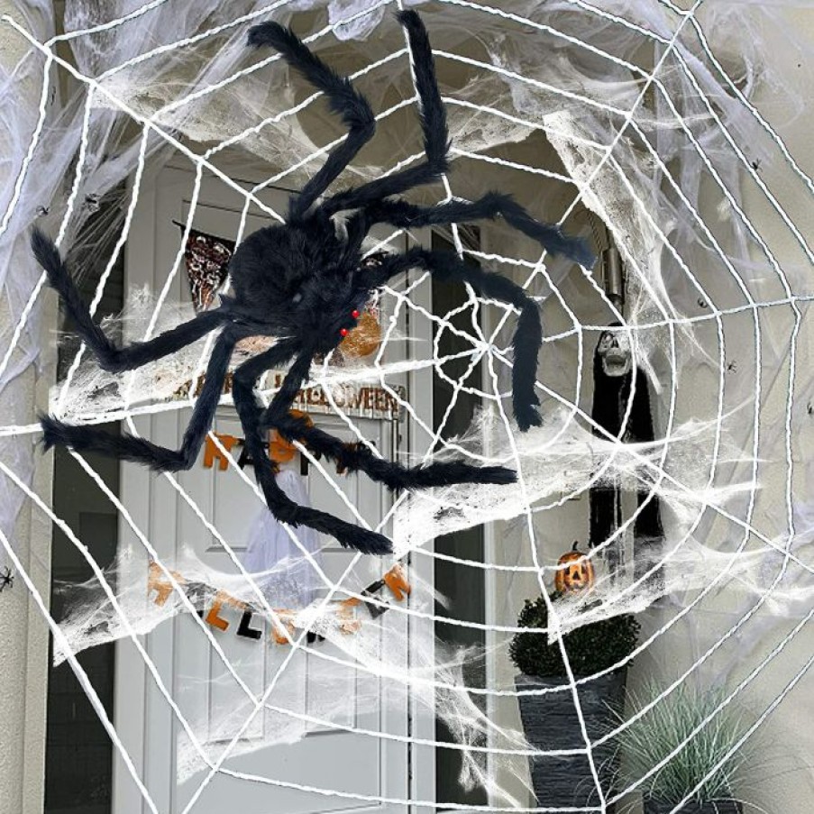 Halloween Outdoor Decor * | Joyin Giant Spider (35) With Large Spider Web 11.8Ft Halloween Decorations