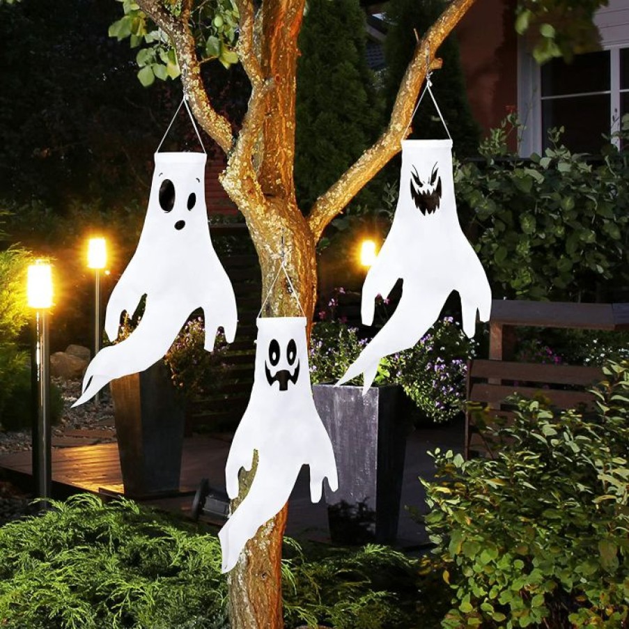 Hanging Decorations * | Joyin 3Pcs Ghost Windsock Hanging 18In Halloween Decorations