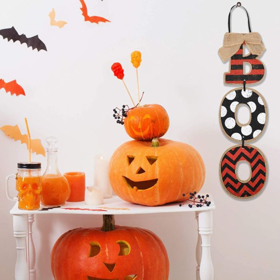 Halloween Indoor Decor * | Joyin 2 Halloween Boo Hanging Wall Signs Halloween Decorations