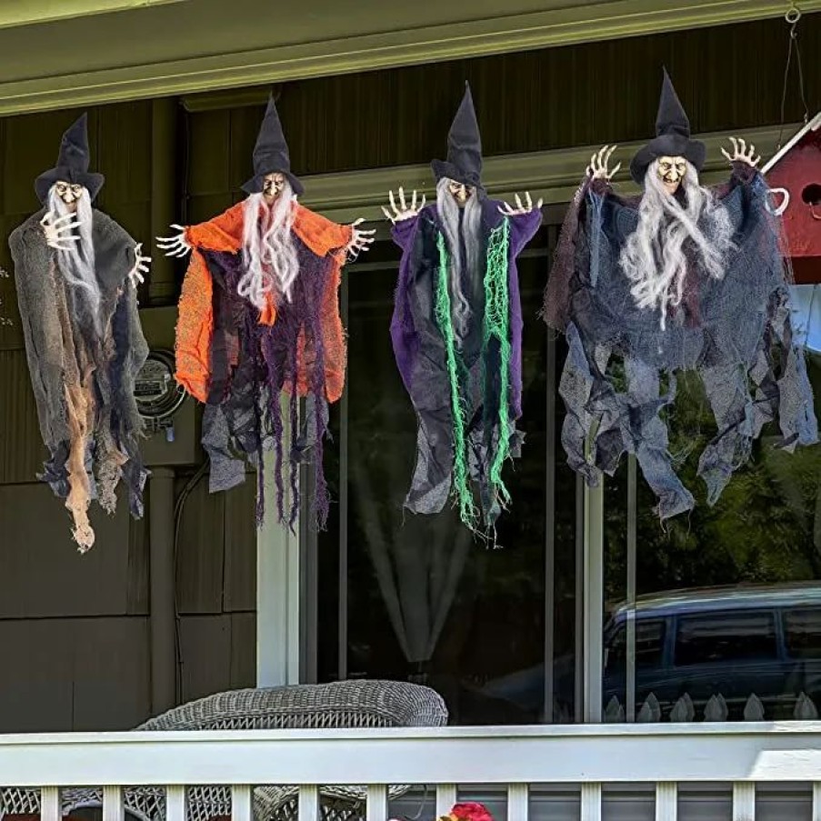 Hanging Decorations * | Joyin 4Pcs Hanging Witch Decoration 19.6In Halloween Decorations