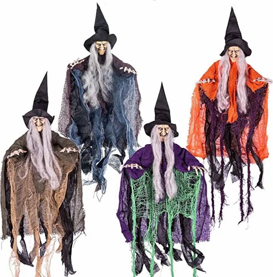 Hanging Decorations * | Joyin 4Pcs Hanging Witch Decoration 19.6In Halloween Decorations