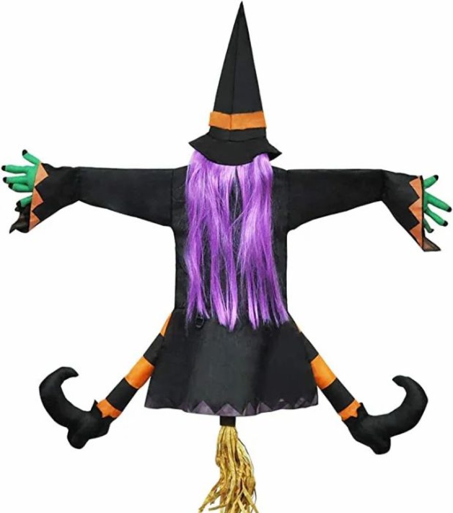 Halloween Outdoor Decor * | Joyin Witch Crashing Into Tree Halloween Decoration 40In Halloween Decorations