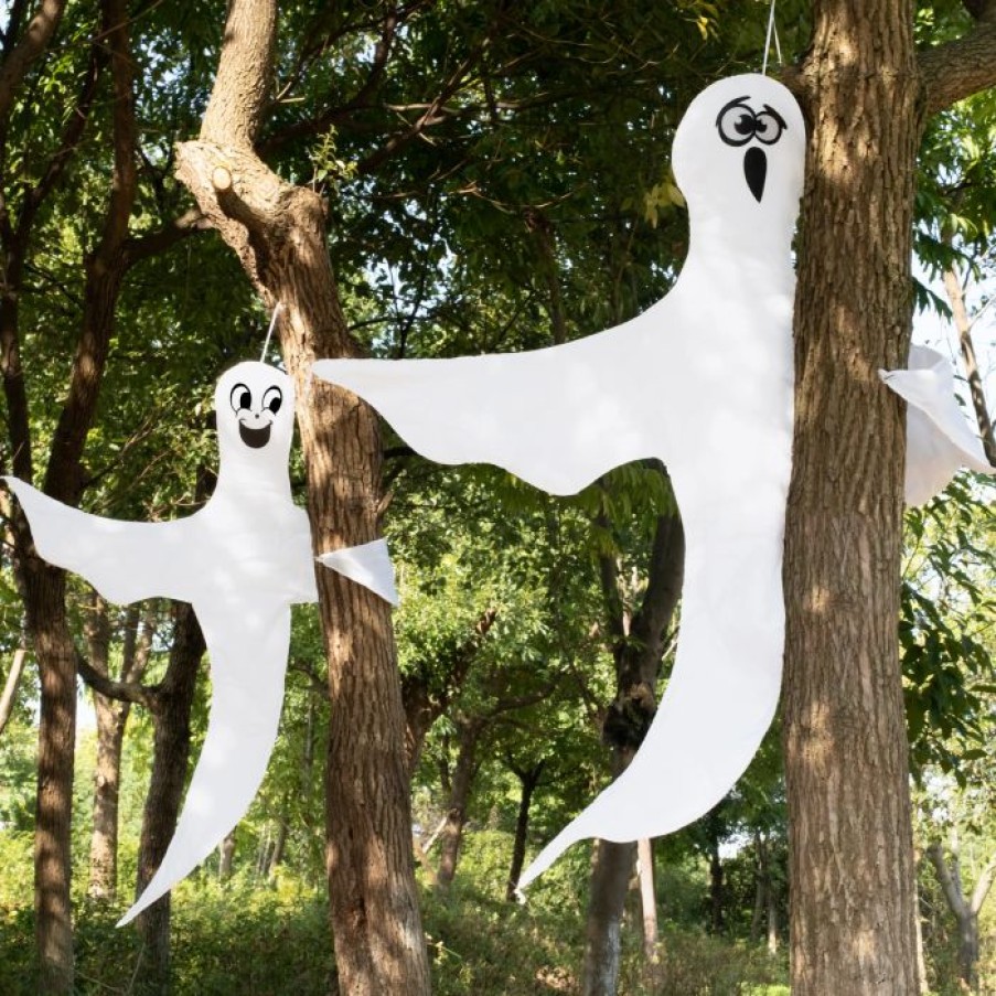 Halloween Outdoor Decor * | Joyin 2Pcs Halloween Tree Hugger Ghost 46In Halloween Decorations