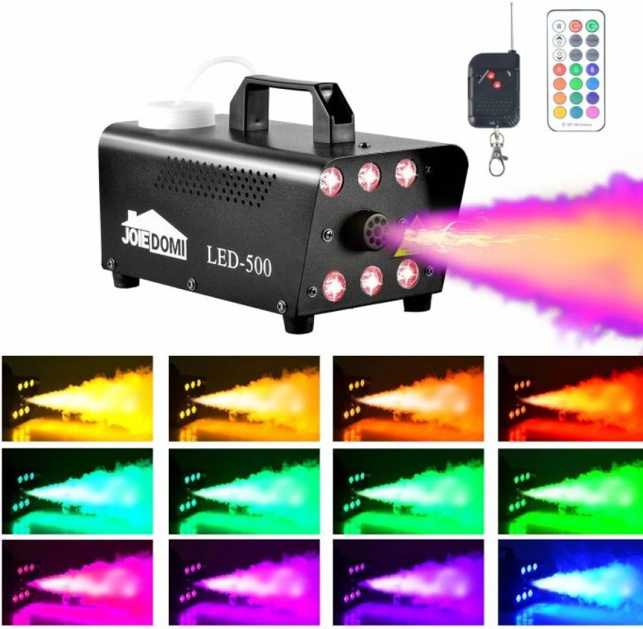 Halloween Outdoor Decor * | Joiedomi Halloween Fog Machine With 6 Color Led Lights 500W Halloween Decorations