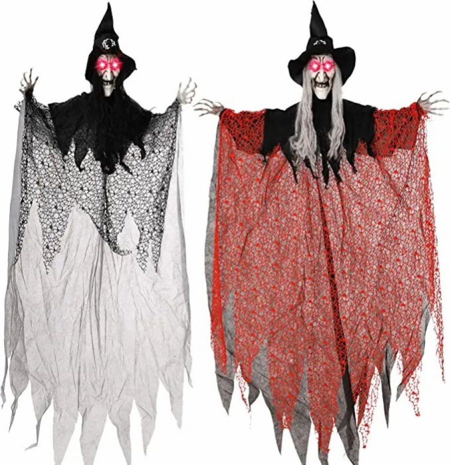 Hanging Decorations * | Joyin 2Pcs Light-Up Hanging Witch Decorations 51In Halloween Decorations