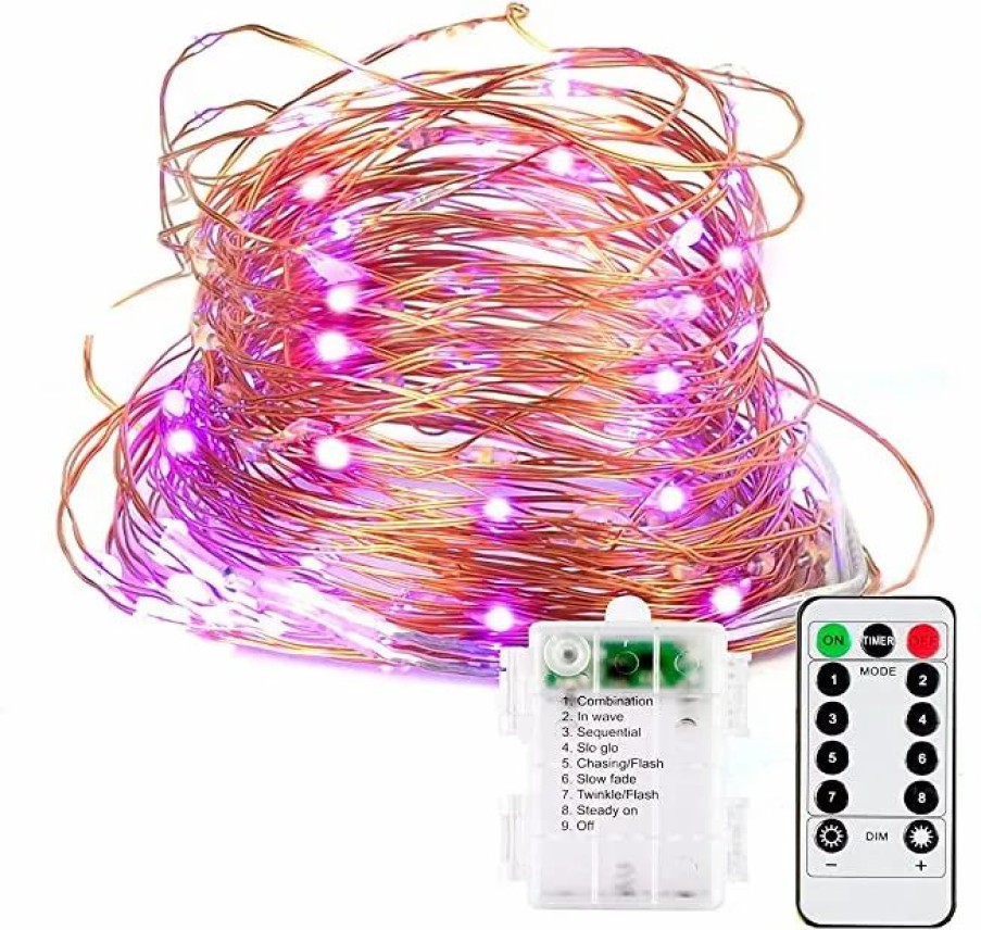 Halloween Lights * | Joiedomi 200 Count Purple Copper Led Light 66Ft Halloween Decorations