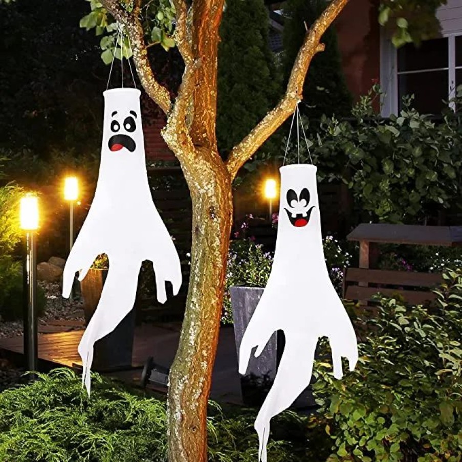 Hanging Decorations * | Joyin 2Pcs Ghost Windsock Hanging 43In Halloween Decorations