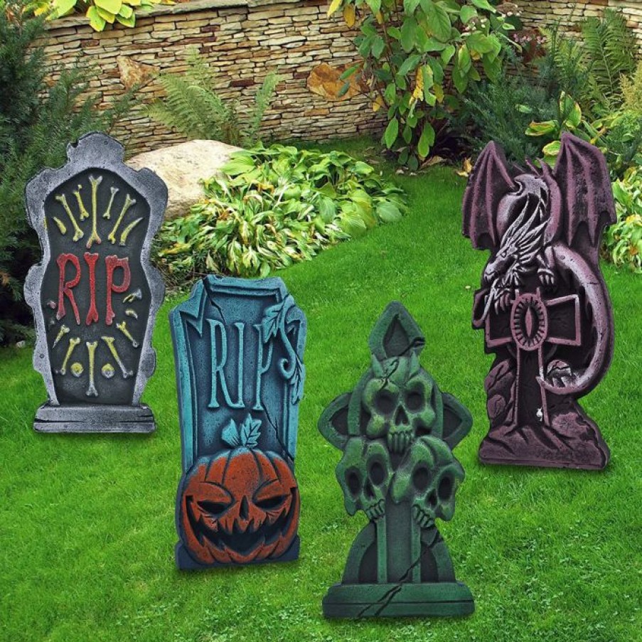 Halloween Outdoor Decor * | Joyin 6Pcs 17 Halloween Foam Graveyard Tombstone Halloween Decorations