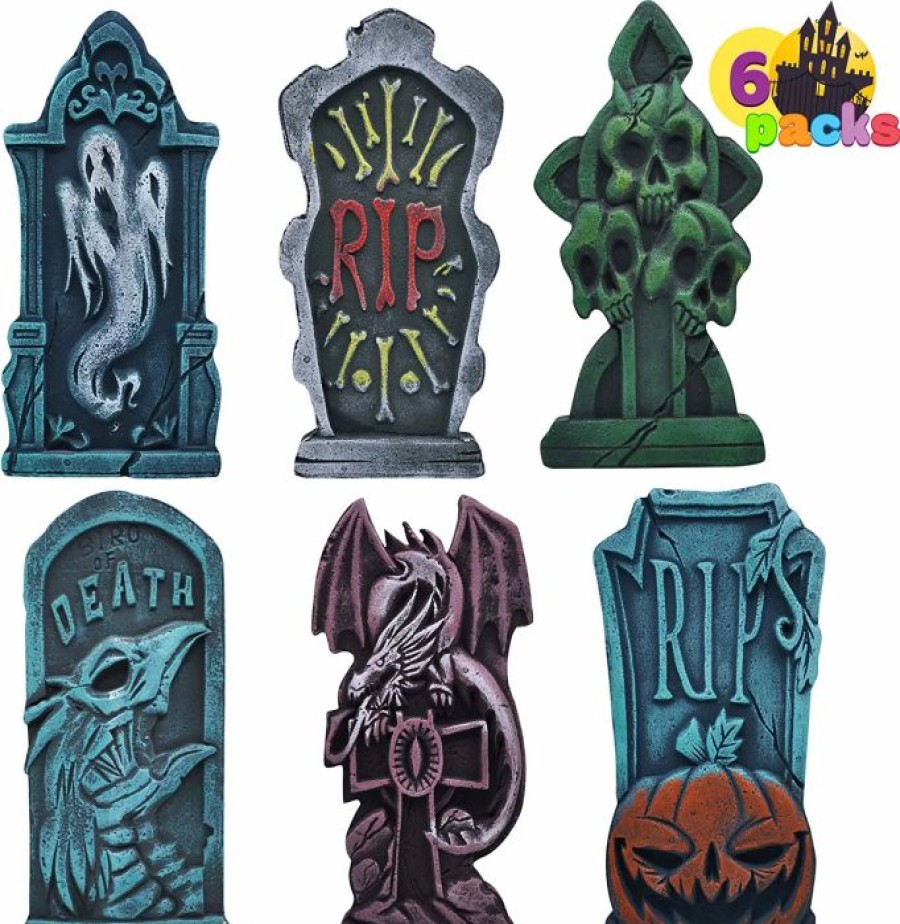 Halloween Outdoor Decor * | Joyin 6Pcs 17 Halloween Foam Graveyard Tombstone Halloween Decorations