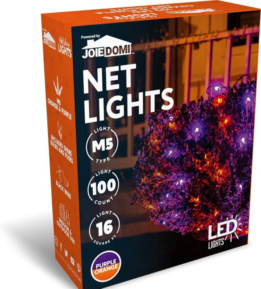 Halloween Lights * | Joiedomi 100 Led Halloween Net Lights Halloween Decorations