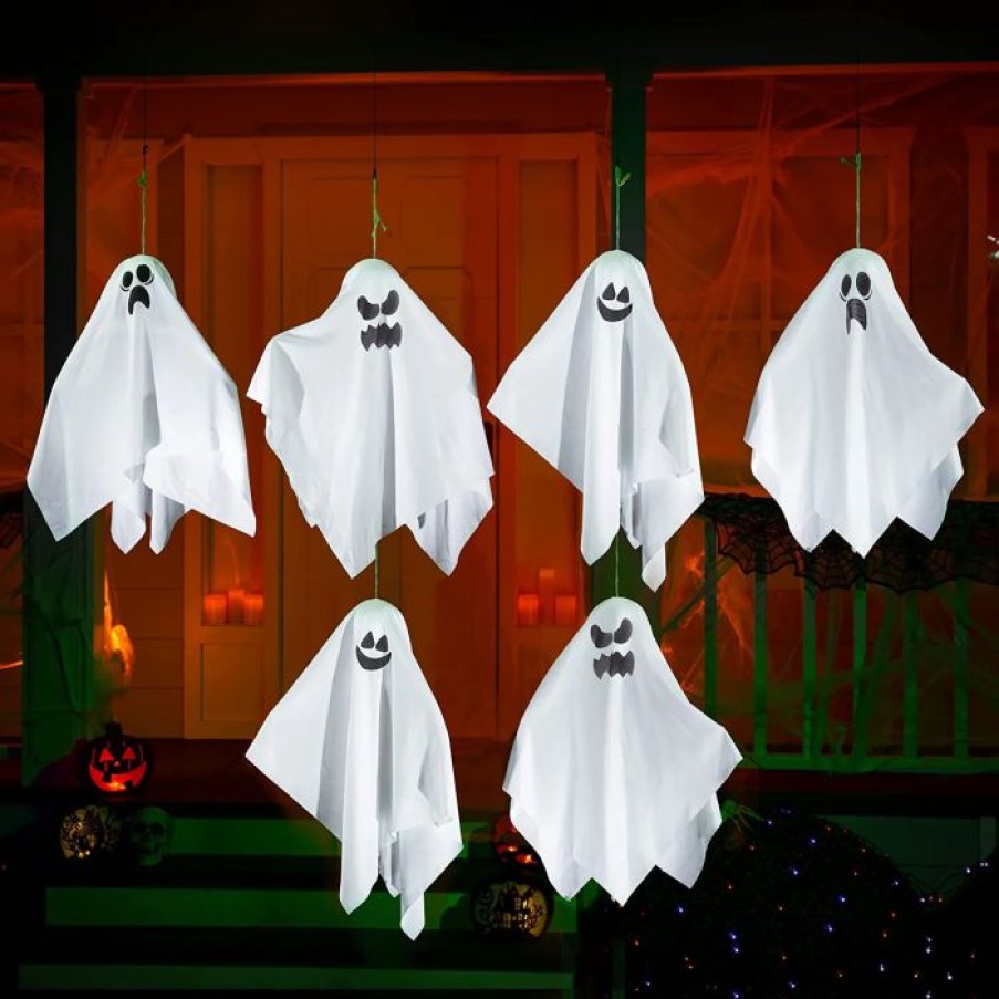 Halloween Indoor Decor * | Joyin 6 Pcswhite Ghost (Mixed 3) 19In Halloween Decorations