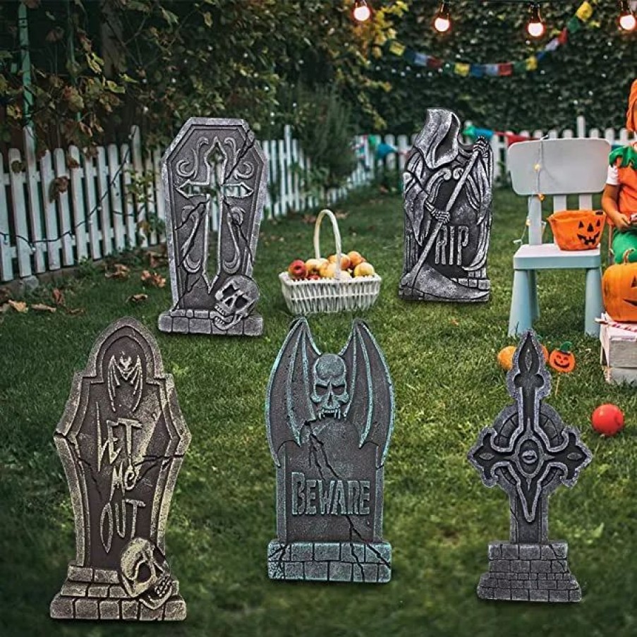 Halloween Outdoor Decor * | Joyin 5Pcs Foam Rip Graveyard Headstone Decorations 17In Halloween Decorations