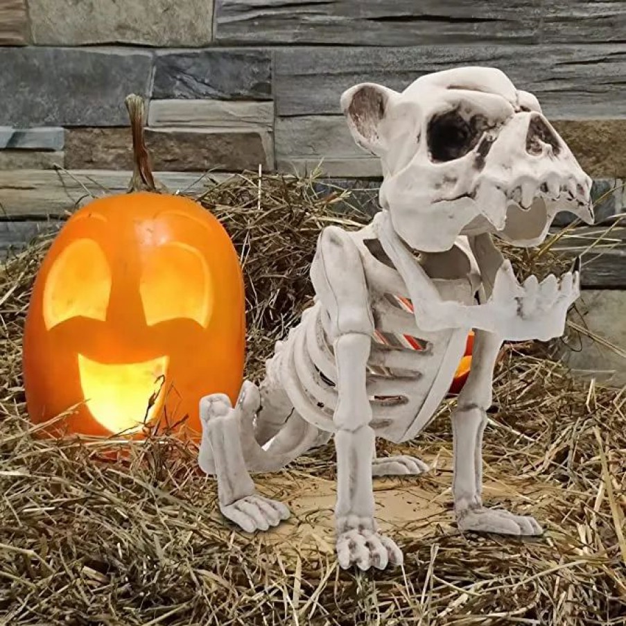 Spooky Scary Skeletons * | Joyin Puppy Skeleton Pose-N-Stay Halloween Decoration 11In Halloween Decorations