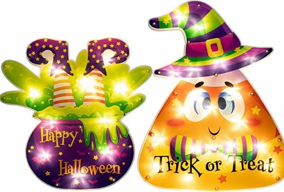 Halloween Indoor Decor * | Joyin 2Pcs Lighted Candy Corn Decoration Halloween Decorations