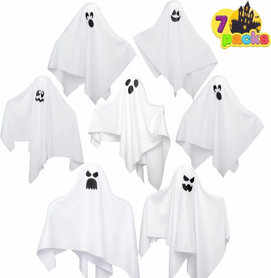 Hanging Decorations * | Joyin 7 Pcs White Ghost 19In Halloween Decorations