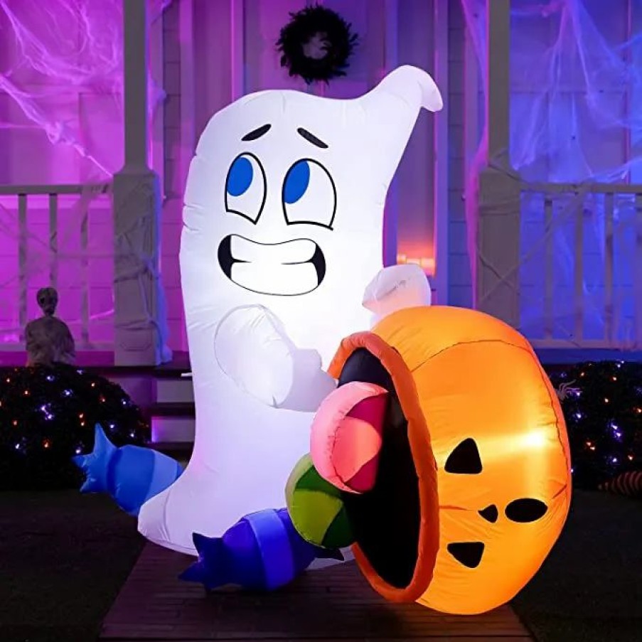 Halloween Inflatables * | Joiedomi 5Ft Inflatable Led Cute Ghost Decoration Halloween Decorations