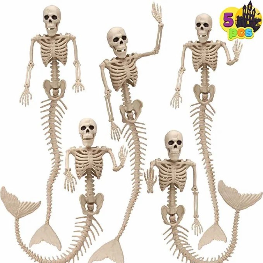 Spooky Scary Skeletons * | Joyin 5Pcs Tall Mermaid Skeleton 20In Halloween Decorations