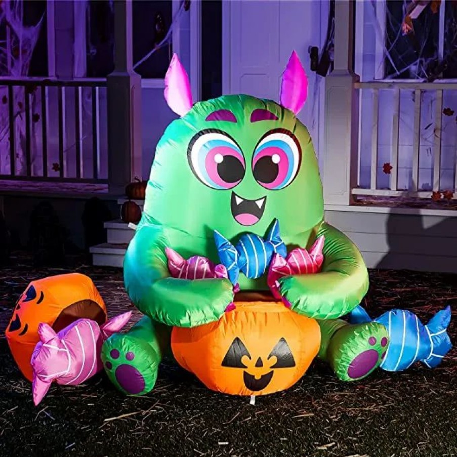 Halloween Inflatables * | Joiedomi 5Ft Halloween Inflatable Monster Candy Halloween Decorations