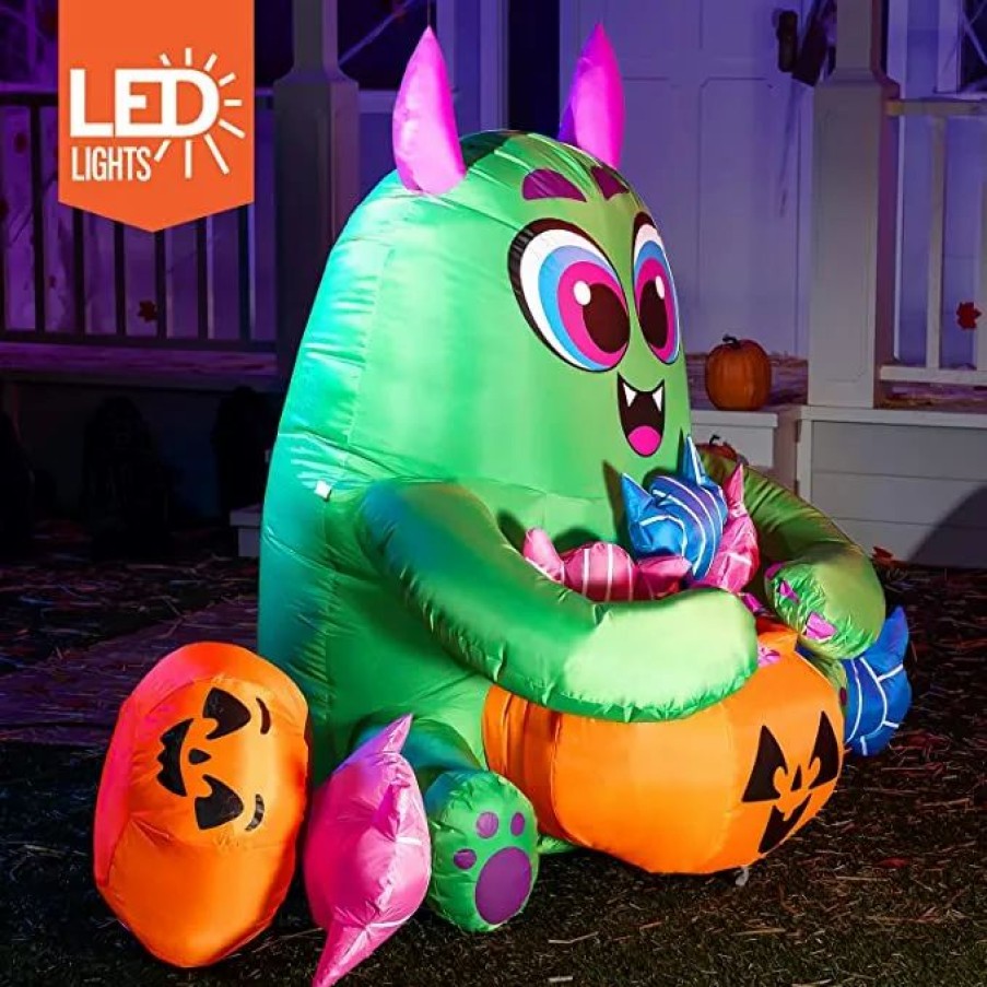 Halloween Inflatables * | Joiedomi 5Ft Halloween Inflatable Monster Candy Halloween Decorations