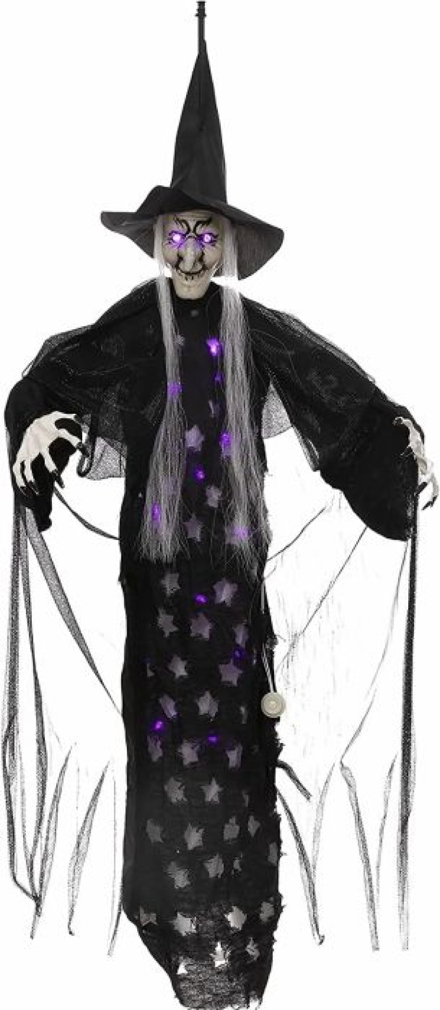 Hanging Decorations * | Joyin Hanging Witch Full Body Light-Up, 36.26In Halloween Decorations