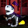 Halloween Inflatables * | Joiedomi 6Ft Inflatable Skeleton Flying Witch T-Rex Halloween Decorations