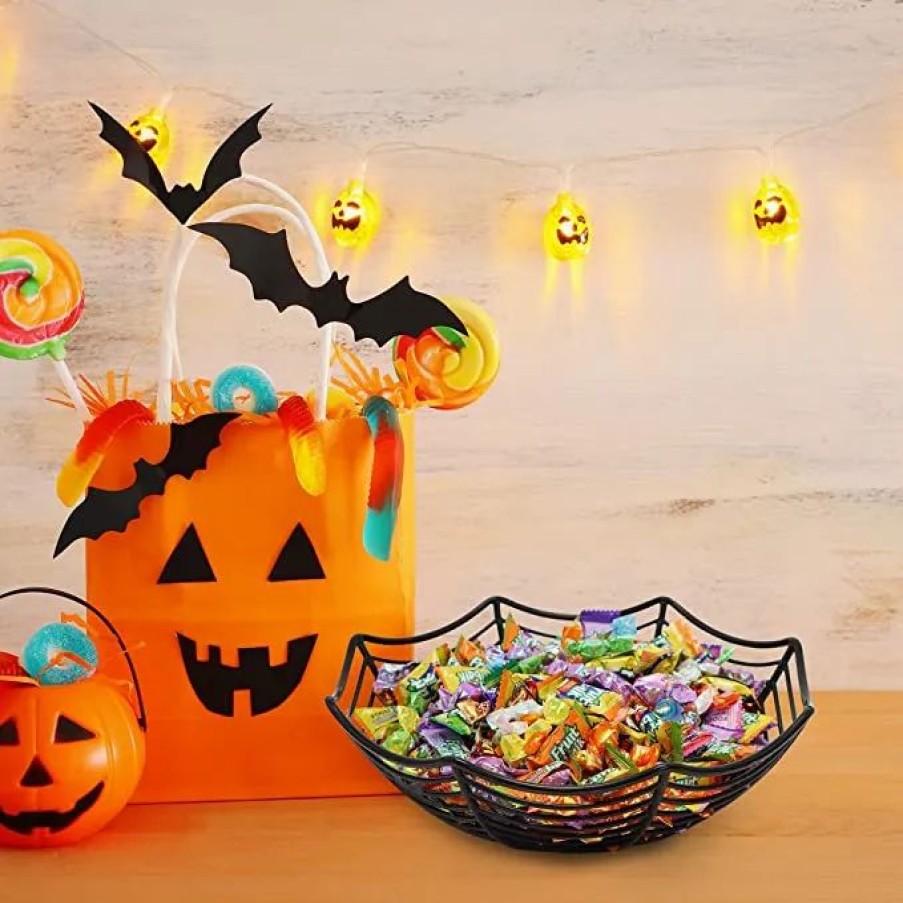 Halloween Outdoor Decor * | Joyin 3Pcs Large Spider Web Plastic Bowls Halloween Decorations