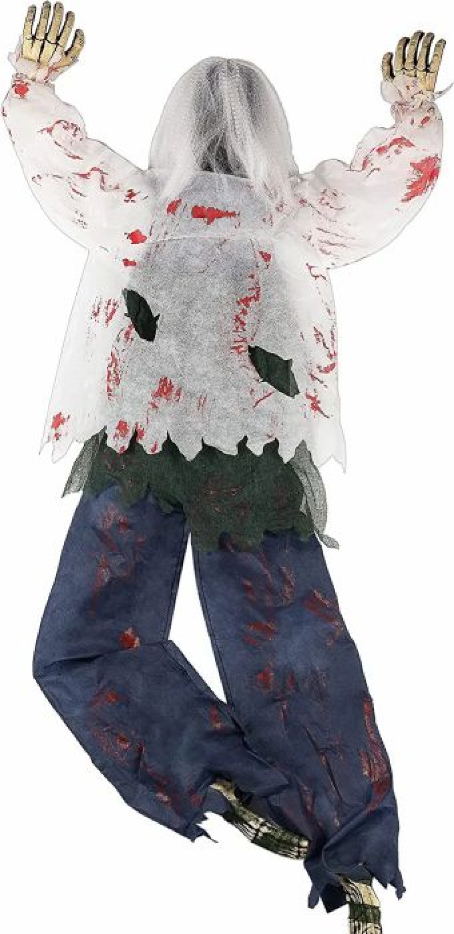 Hanging Decorations * | Joyin Zombie Wall Climber Decoration, White 35.4In Halloween Decorations