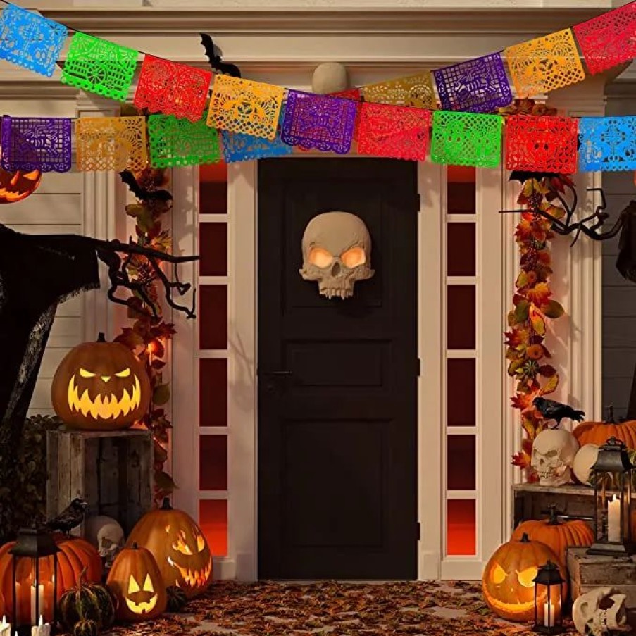 Halloween Indoor Decor * | Joyin 16Pcs Day Of The Dead Banner Halloween Decorations