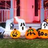 Halloween Inflatables * | Joiedomi 7Ft Inflatable Horizontal Ghost With Pumpkins Halloween Decorations