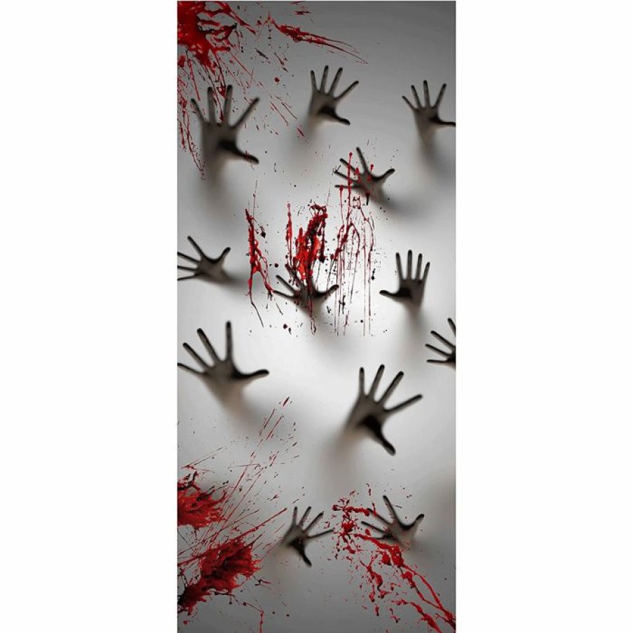 Halloween Indoor Decor * | Joyin Halloween Window Door Cover Zombie Hands 72 X 30In Halloween Decorations