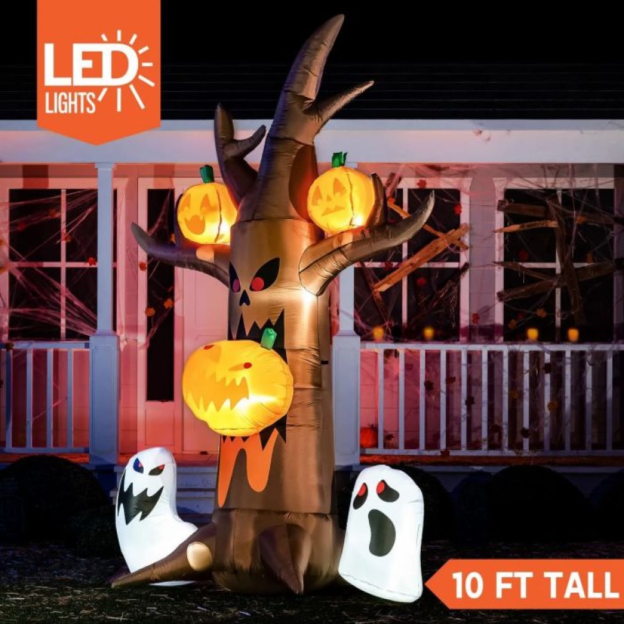 Halloween Inflatables * | Joiedomi 10Ft Scary Tree Bites Pumpkin Halloween Decorations