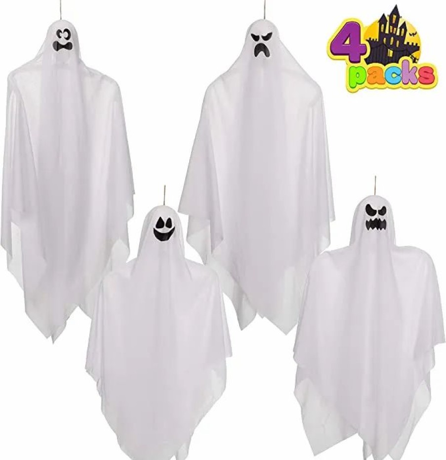 Hanging Decorations * | Joyin 4Pcs Hanging Ghost Decoration (2) 35.5In And (2) 27.5In Halloween Decorations