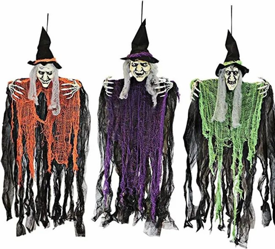 Hanging Decorations * | Joyin 3Pcs Hanging Witch Halloween Decorations 35.3In