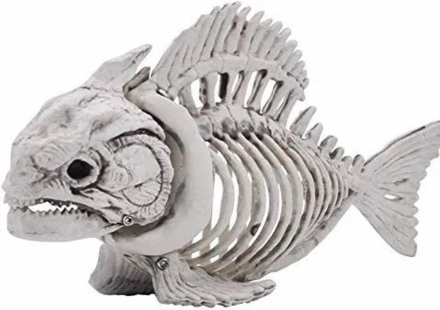 Spooky Scary Skeletons * | Joyin 2Pcs Posable Plastic Fish Skeleton Decoration 9.5In Halloween Decorations